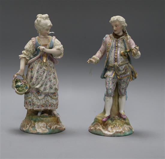 A pair of Paris porcelain figures height 24cm